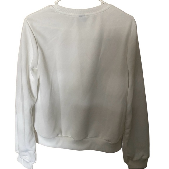Emery Rose Lune Figure Graphic Sweatshirt Color White Size Medium - Picture 6 of 12